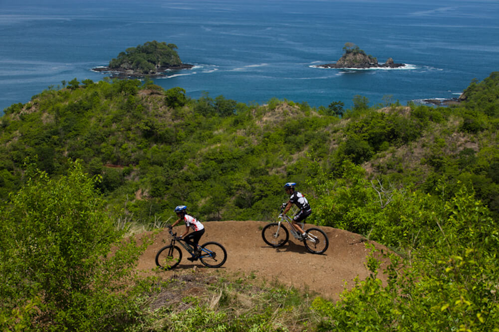 Singletrack riding through the headlands above town