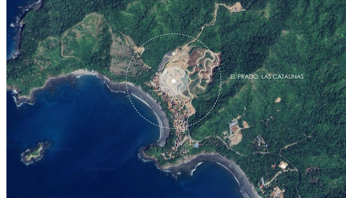 Satellite map locating Las Catalinas on the Guanacaste coast